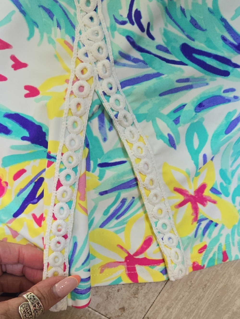 Aryeh Collection Tropical Print Swim/Leisure  Resort Wear Skort - Picture 5 of 10
